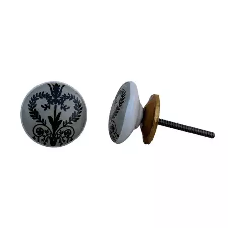 Black Veronica Flower Flat Knob
